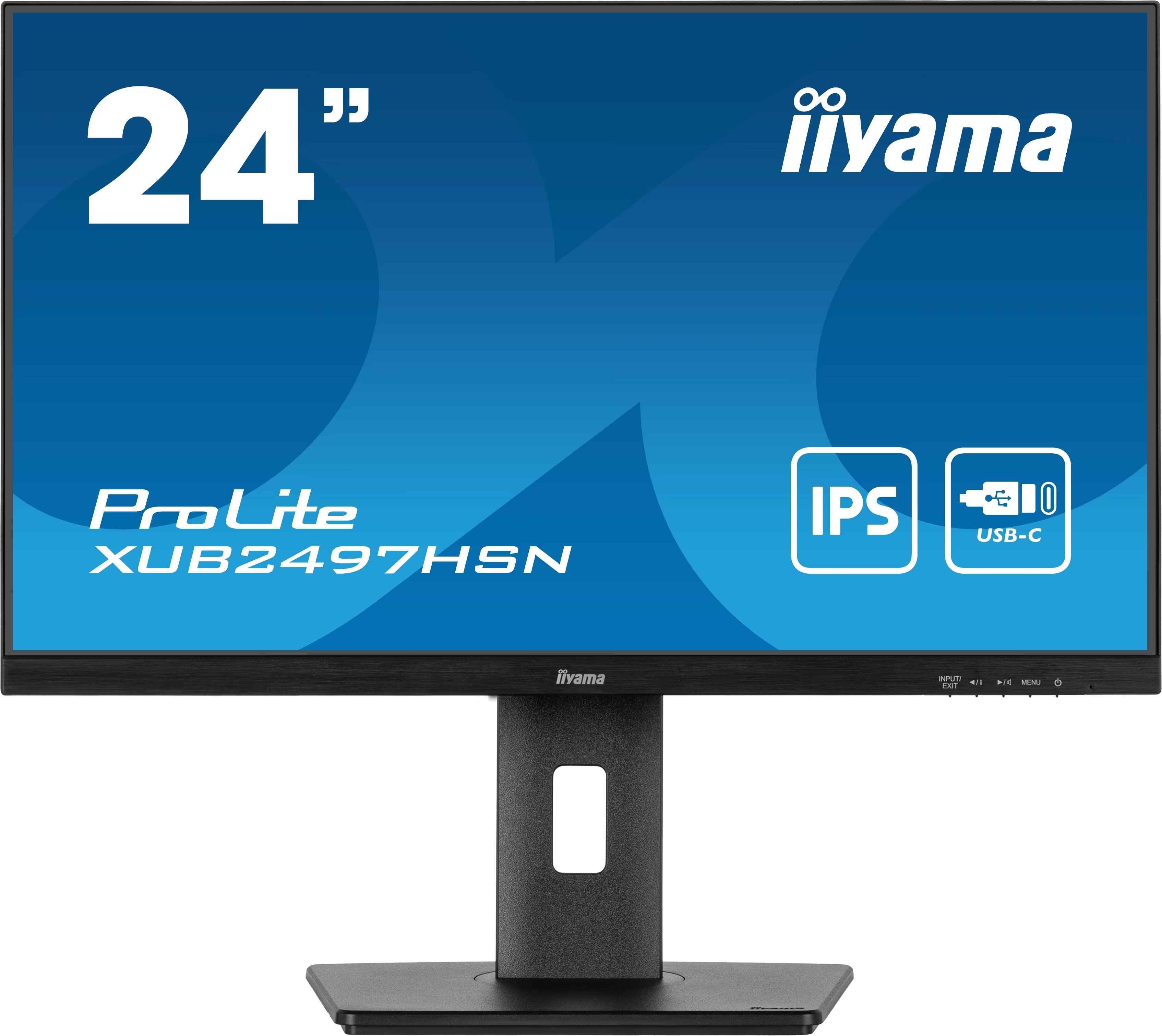 IIyama ProLite 24 inch XUB2497HSN - Full HD IPS LED Monitor - 1920x1080 - USB-C Dock - /  RJ45 - Afbeelding 1