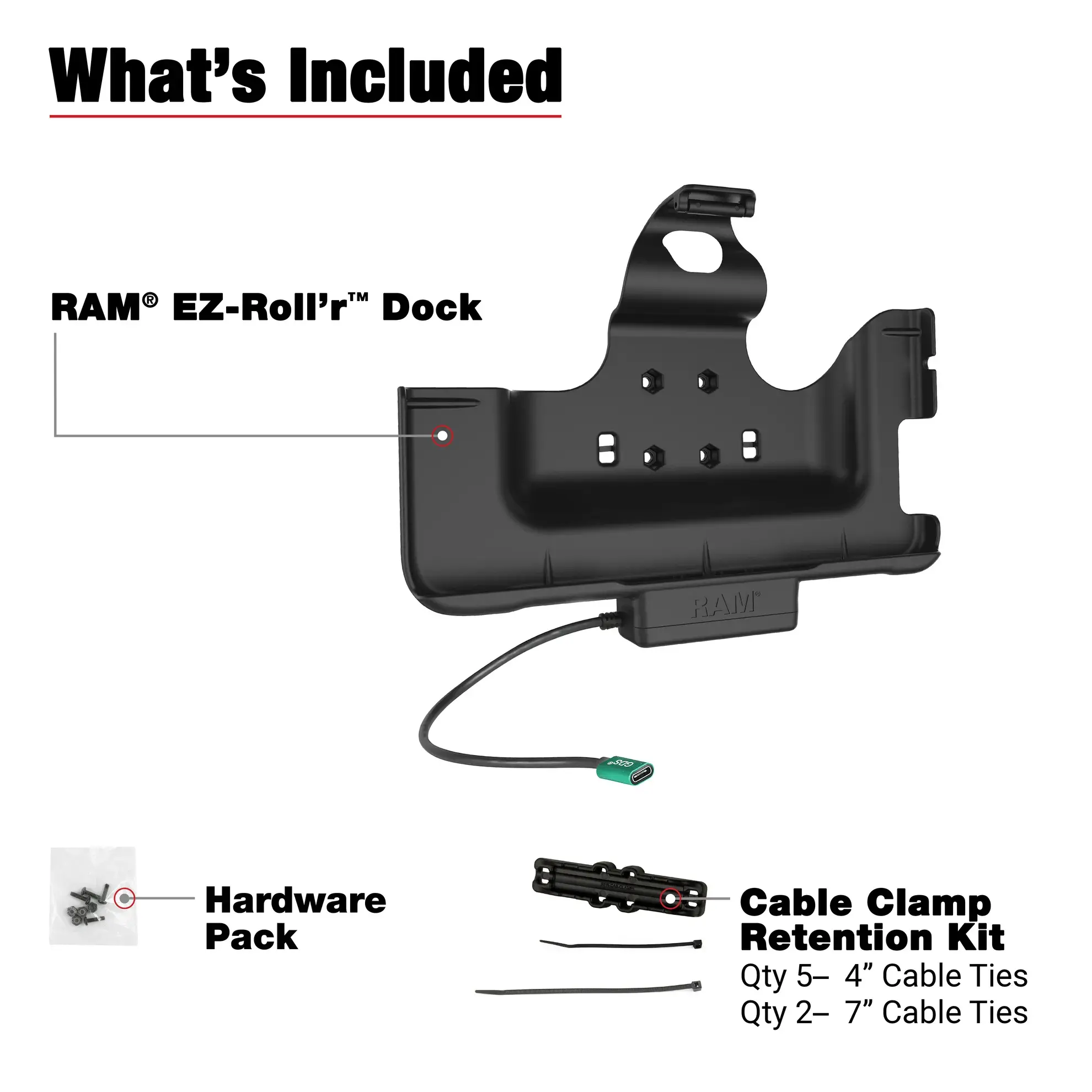 RAMmounts USB-C aangedreven Dock voor Samsung Tab Active4 Pro