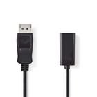 DisplayPort-Kabel | DisplayPort Male | HDMI™ Output | 4K@30Hz | Vernikkeld | 0.20 m | Rond | PVC | Zwart | Doos - Afbeelding 1
