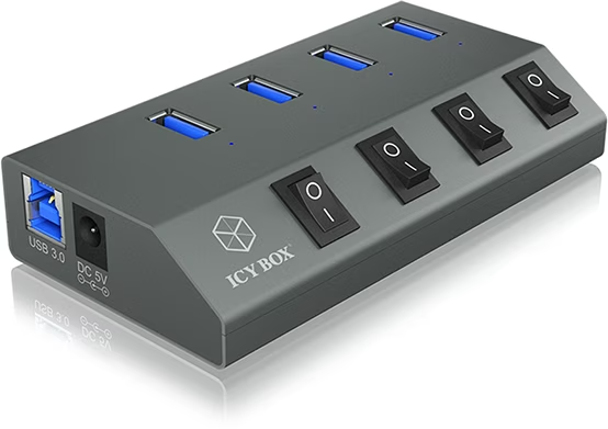4-Port IcyBox USB 5V 20W IB-HUB1405 - Afbeelding 1